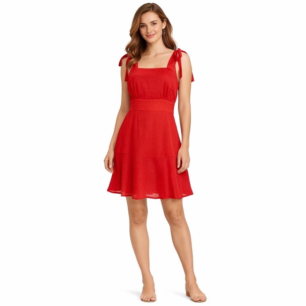 La Ven Tie Shoulder Mini Dress
